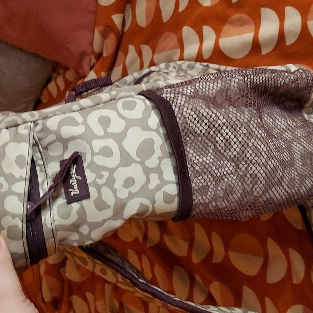 Thirty-One Leopard Print Backpack - Cream and Brown - Picture 2 of 13